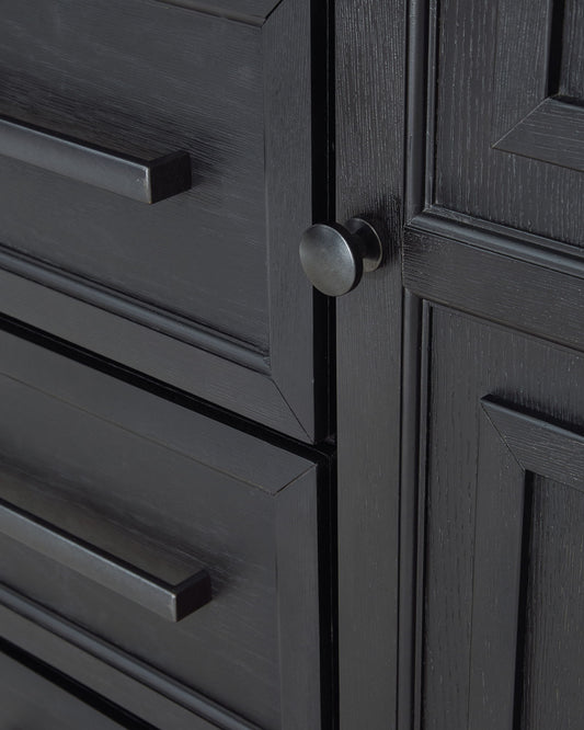 Foyland - Black / Brown - Door Chest - Hornell Furniture Outlet