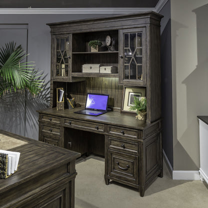 Paradise Valley - Executive Credenza Hutch - Dark Brown - Hornell Furniture Outlet