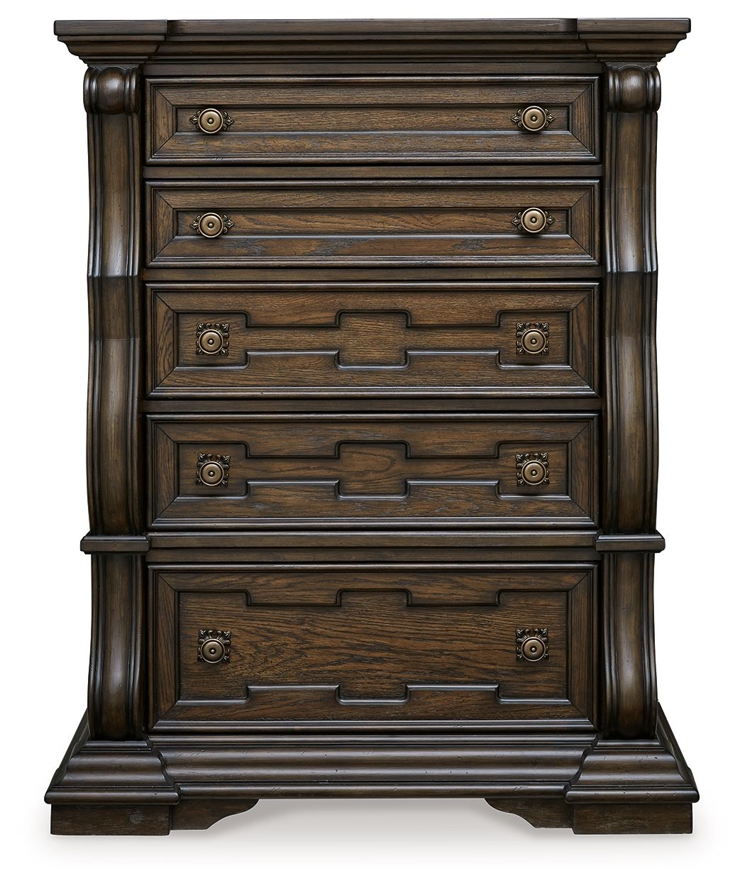 Maylee - Dark Brown - Five Drawer Chest - Hornell Furniture Outlet
