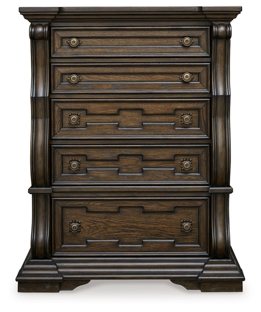 Maylee - Dark Brown - Five Drawer Chest - Hornell Furniture Outlet