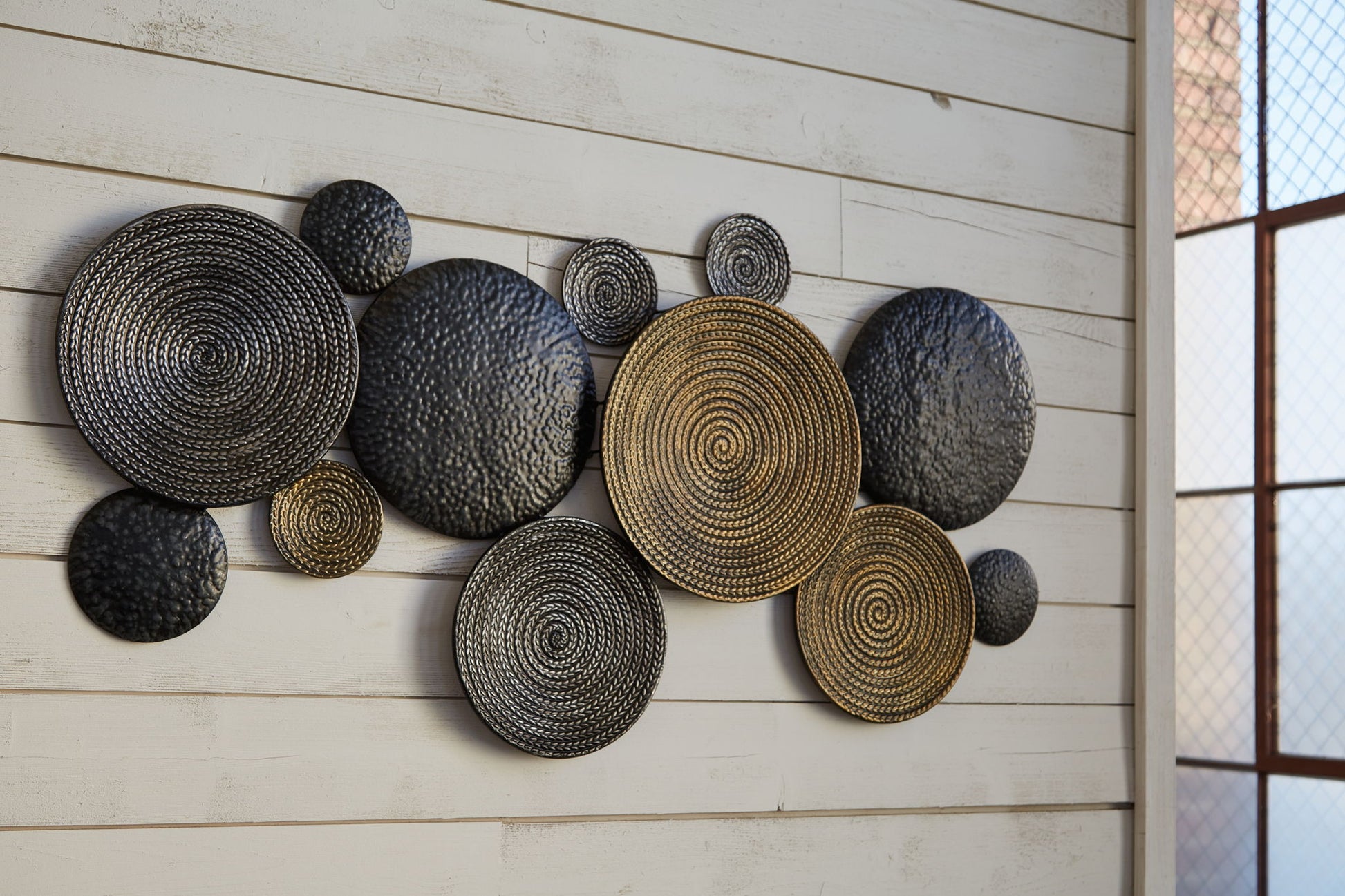 Emsley - Metallic / Black / Gray - Wall Decor - Hornell Furniture Outlet