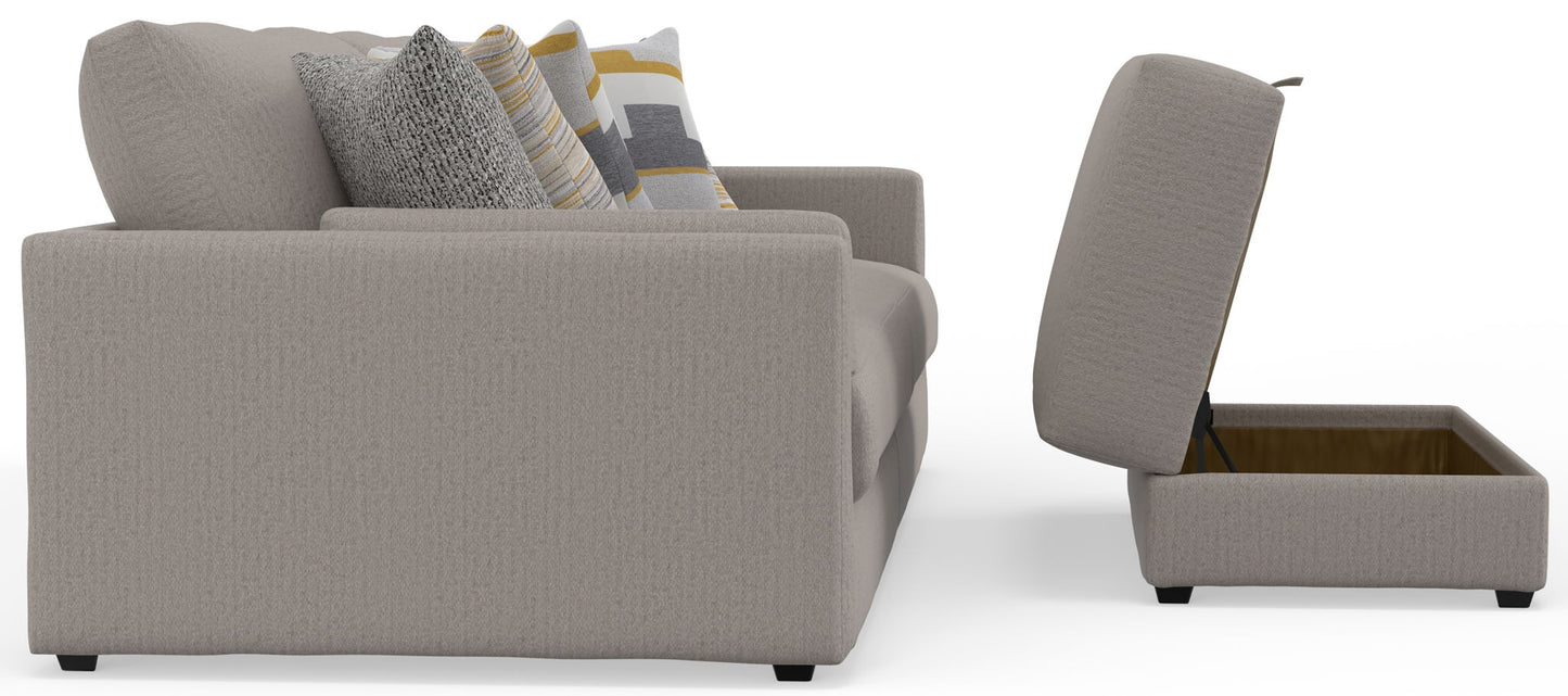 Trevor - Extra Deep Oversized Sofa With Included Storage Cocktail Ottoman - Hornell Furniture Outlet