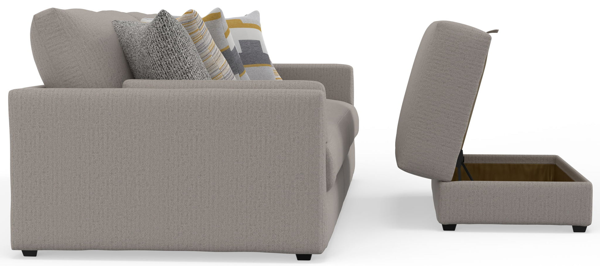 Trevor - Extra Deep Oversized Sofa With Included Storage Cocktail Ottoman - Hornell Furniture Outlet