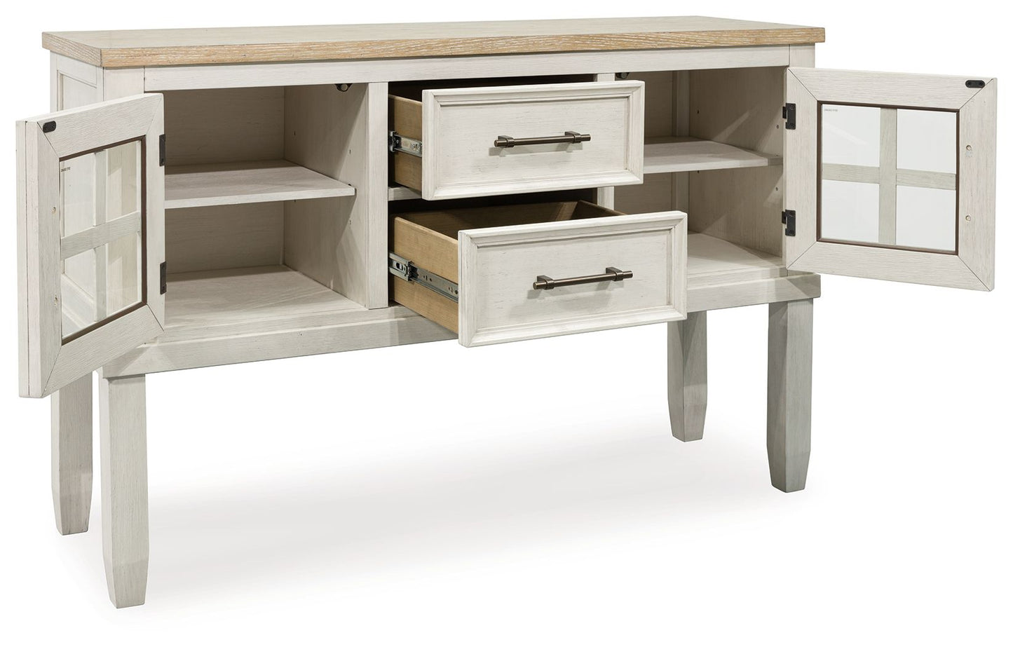 Shaybrock - Antique White / Brown - Dining Room Server - Hornell Furniture Outlet