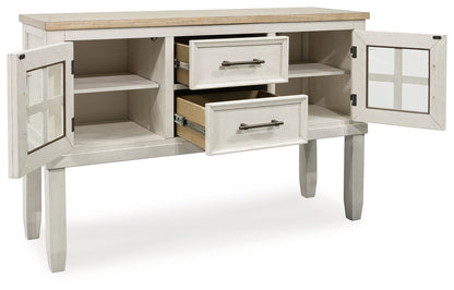 Shaybrock - Antique White / Brown - Dining Room Server - Hornell Furniture Outlet