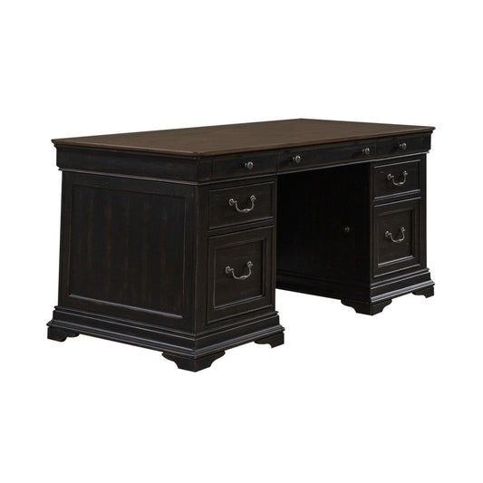 Meritage - Jr Executive Desk - Black - Hornell Furniture Outlet