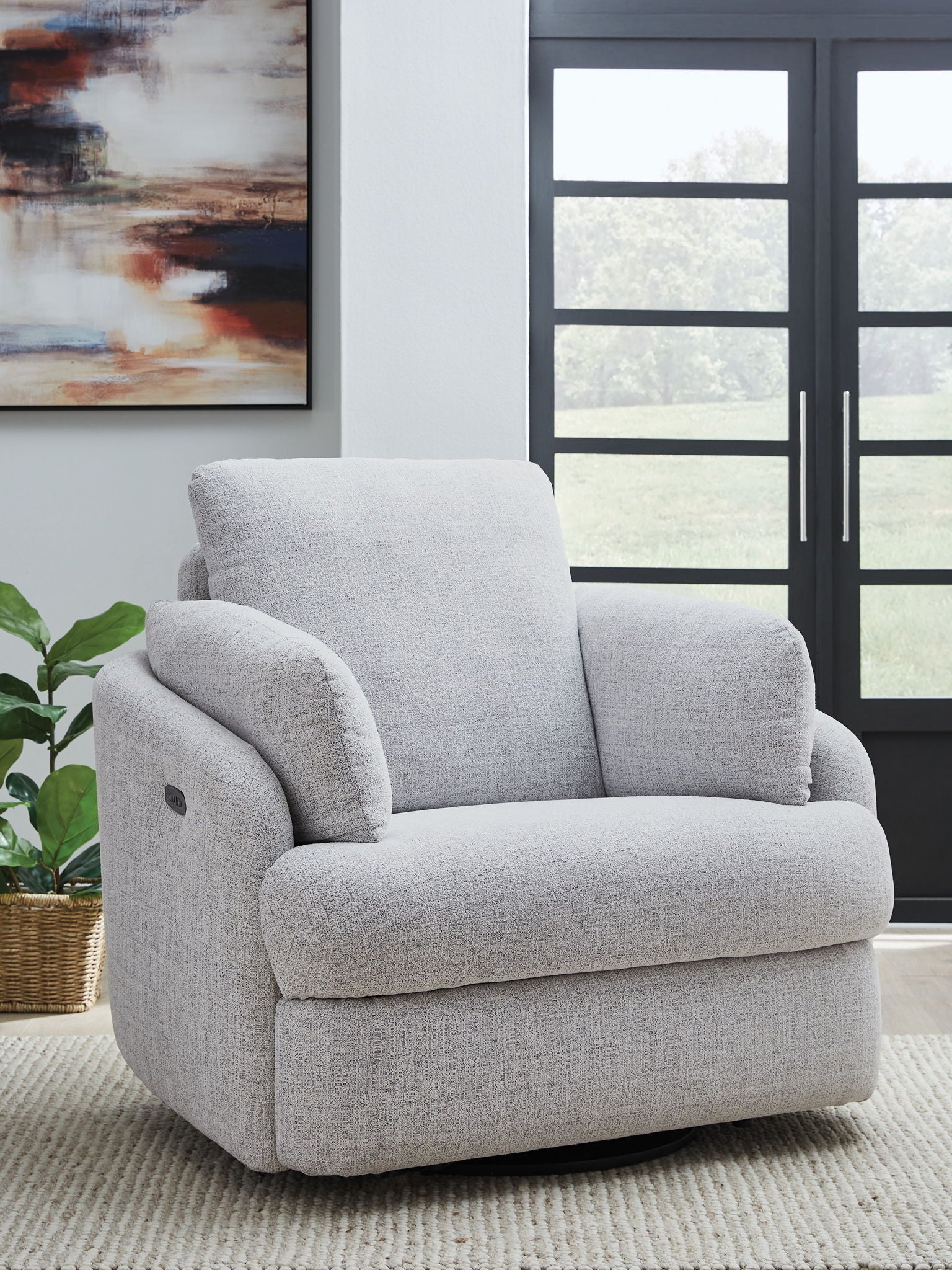 Alainmont Next - Gen Nuvella - Swivel Power Recliner - Hornell Furniture Outlet