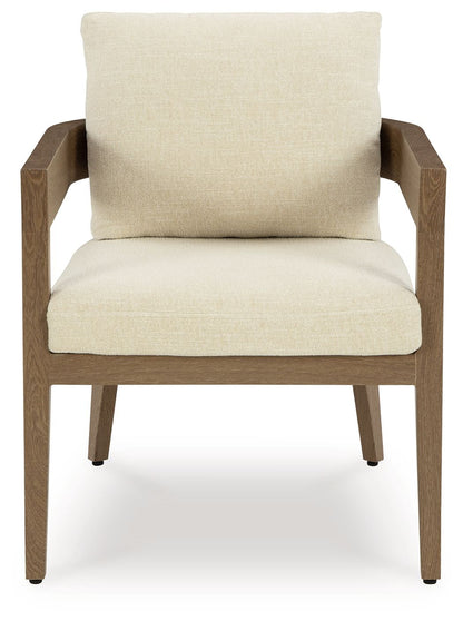 Serene Bay - Dark Brown / White - Arm Chair With Cushion (Set of 2) - Hornell Furniture Outlet