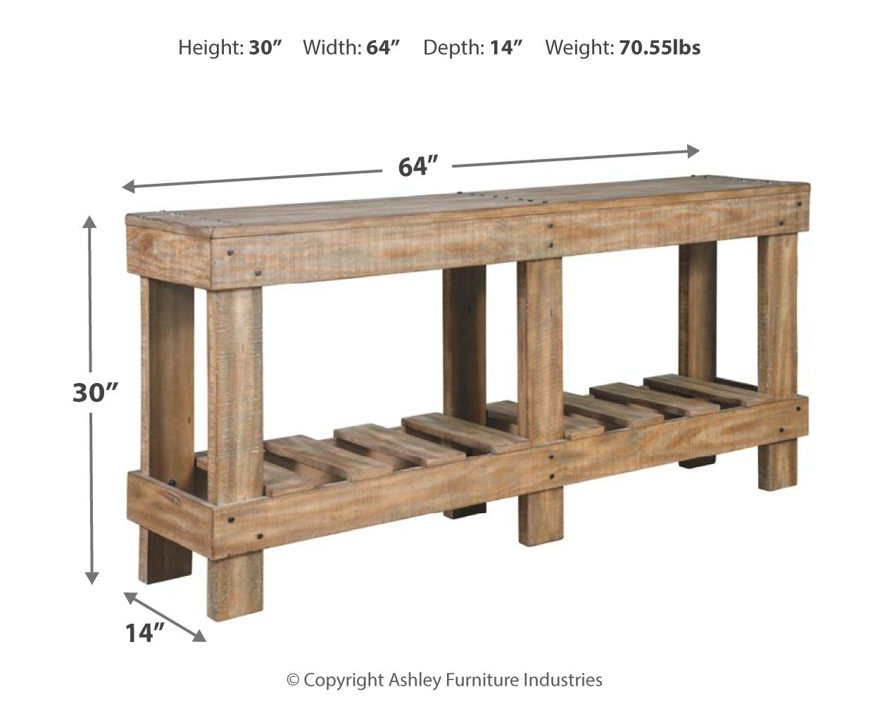 Susandeer - Brown - Console Sofa Table - Hornell Furniture Outlet