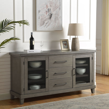Mila - Server - Dark Gray - Hornell Furniture Outlet