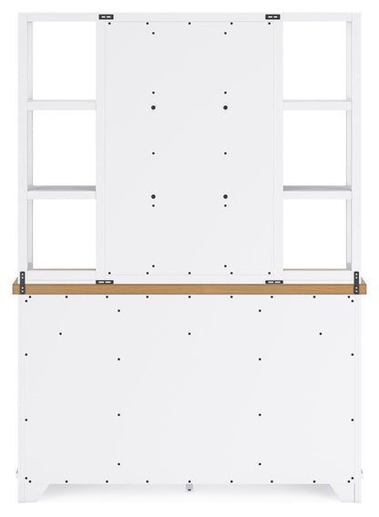 Ashbryn - White / Natural - Dining Server And Hutch - Hornell Furniture Outlet