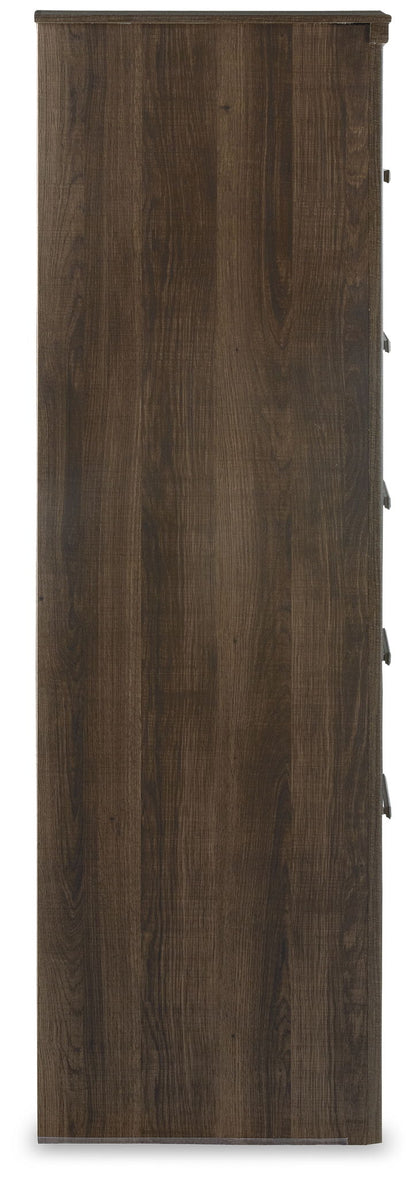 Juararo - Dark Brown - Five Drawer Chest - Hornell Furniture Outlet