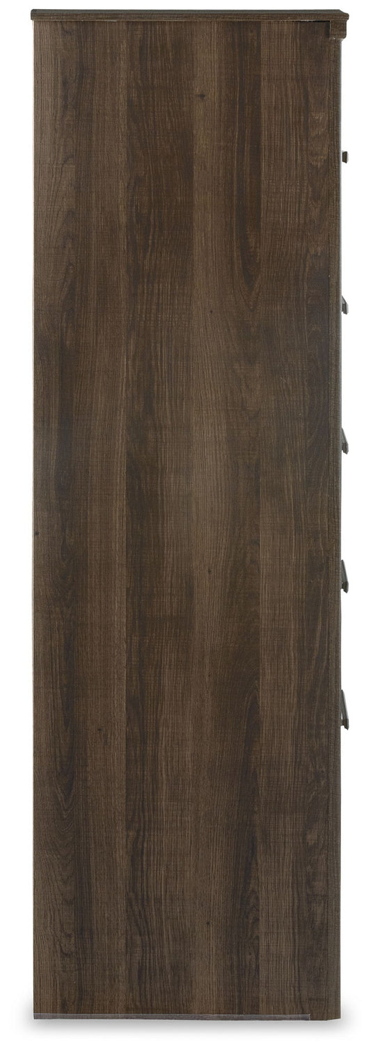 Juararo - Dark Brown - Five Drawer Chest - Hornell Furniture Outlet