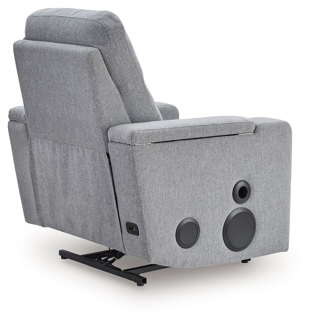 Pineland - Pewter - Glider Power Recliner With Audio System - Hornell Furniture Outlet