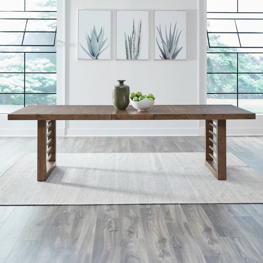 Shaker Lakes - Double Pedestal Table Set - Harvest Brown - Hornell Furniture Outlet