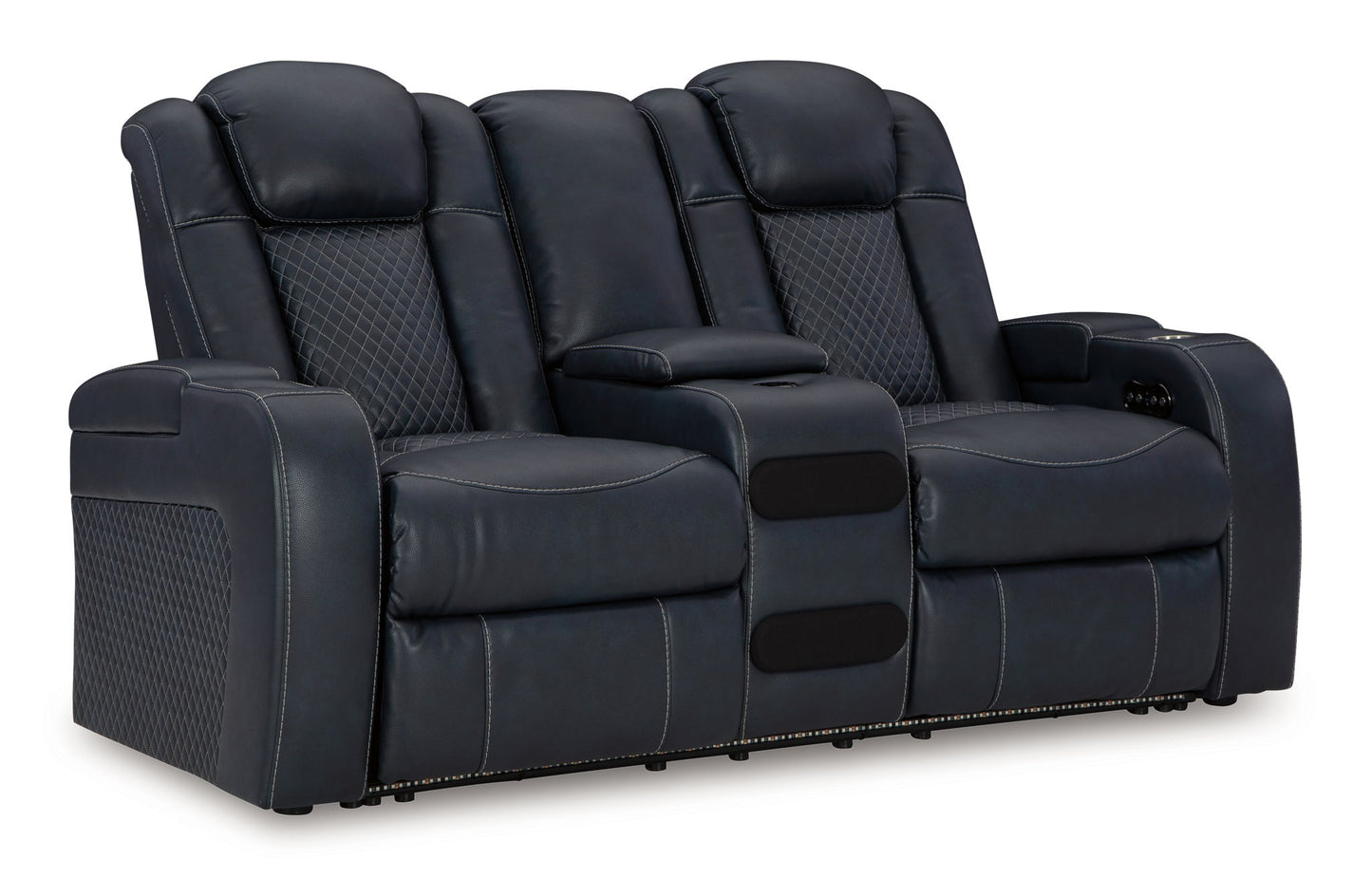 Fyne - dyme - Power Reclining Loveseat With Console/Adj Hdrst - Hornell Furniture Outlet