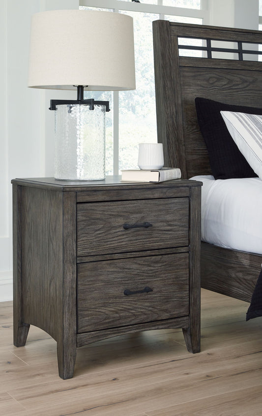 Montillan - Grayish Brown - Two Drawer Night Stand - Hornell Furniture Outlet