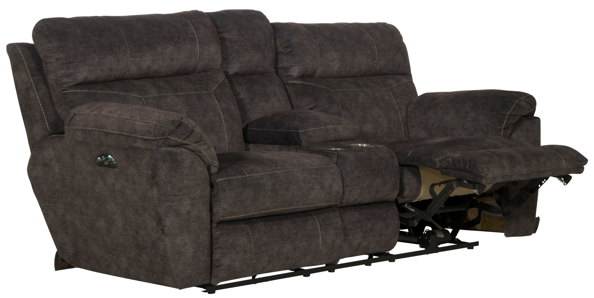 Sedona - Power Headrest Lay Flat Reclining Console Loveseat With Storage & Cupholders - Hornell Furniture Outlet