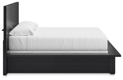 Londer - Black - King Panel Bed - Hornell Furniture Outlet