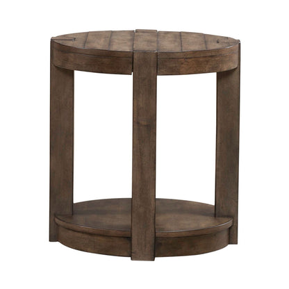 Broadmore - Round Chairside Table - Brown - Hornell Furniture Outlet