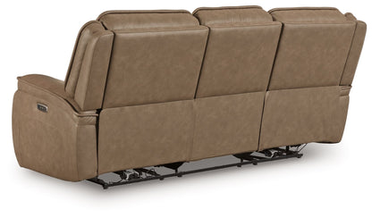 Glencroft - Power Reclining Sofa With Adjustable Headrest - Sahara - Hornell Furniture Outlet