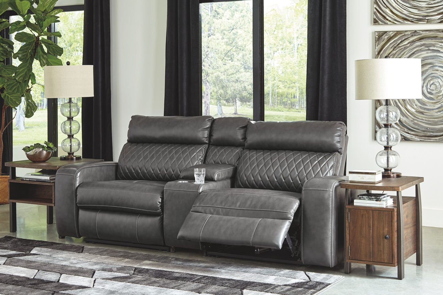 Samperstone - Power Reclining Sectional - Hornell Furniture Outlet