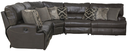 Como - 5 Piece Italian Leather Match Reclining Sectional - Hornell Furniture Outlet