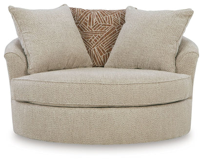 Steelwater Retreat - Oversized Swivel Accent Chair - Latte - Hornell Furniture Outlet