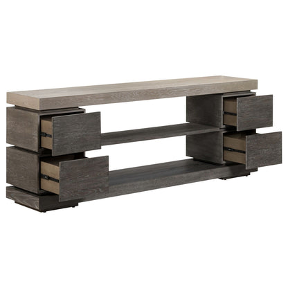 Piedmont - 84'' TV Console - Charcoal / Ash - Hornell Furniture Outlet
