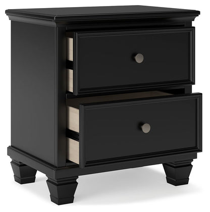 Lanolee - Black - Two Drawer Nightstand - Hornell Furniture Outlet