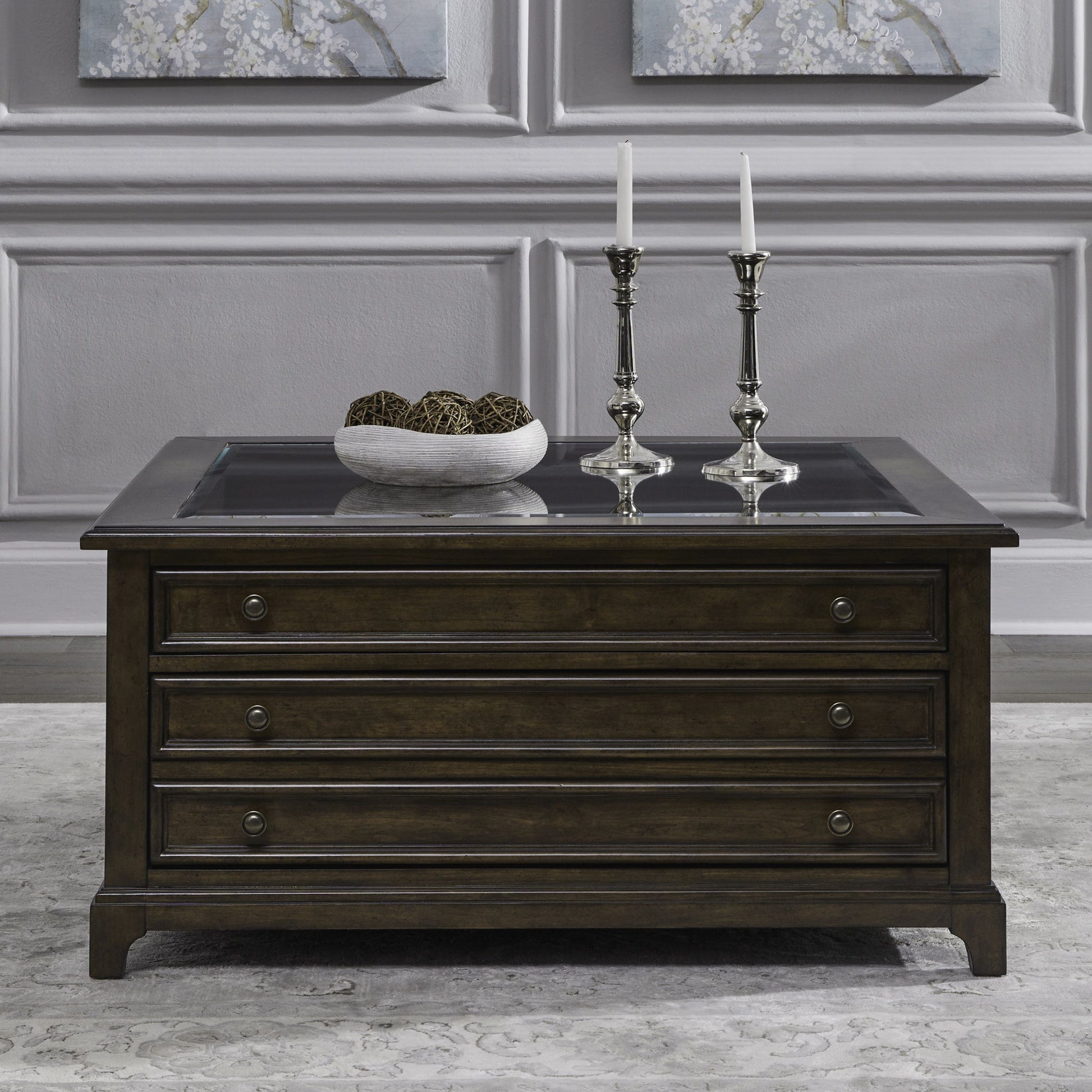Arden Road - Square Collector Cocktail Table - Satin Cherry - Hornell Furniture Outlet