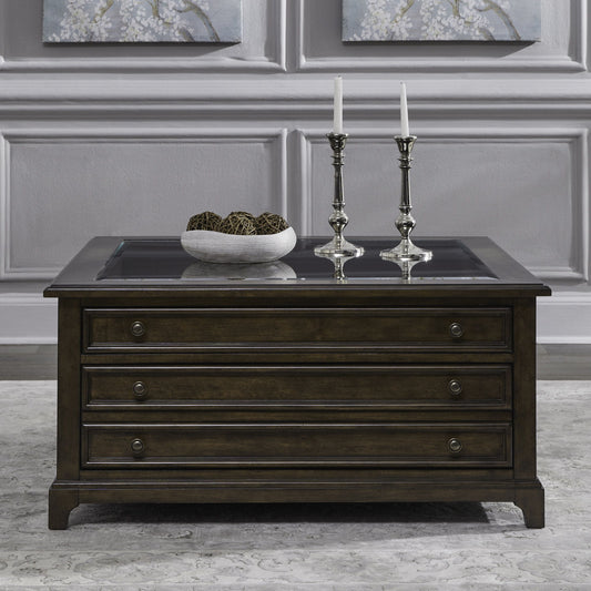 Arden Road - Square Collector Cocktail Table - Satin Cherry - Hornell Furniture Outlet