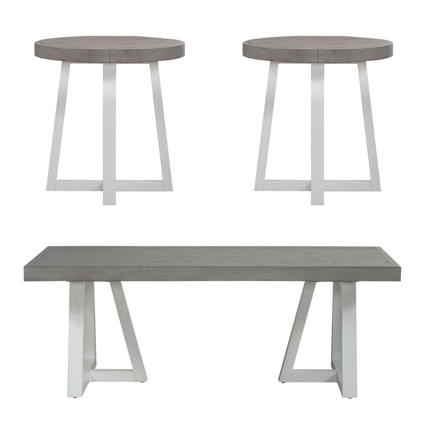 Palmetto Heights - 3 Piece Table Set (1 Cocktail 2 End Tables) - White - Hornell Furniture Outlet