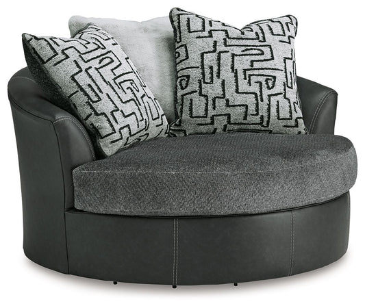 Brixley Pier - Graphite - Oversized Swivel Accent Chair - Hornell Furniture Outlet