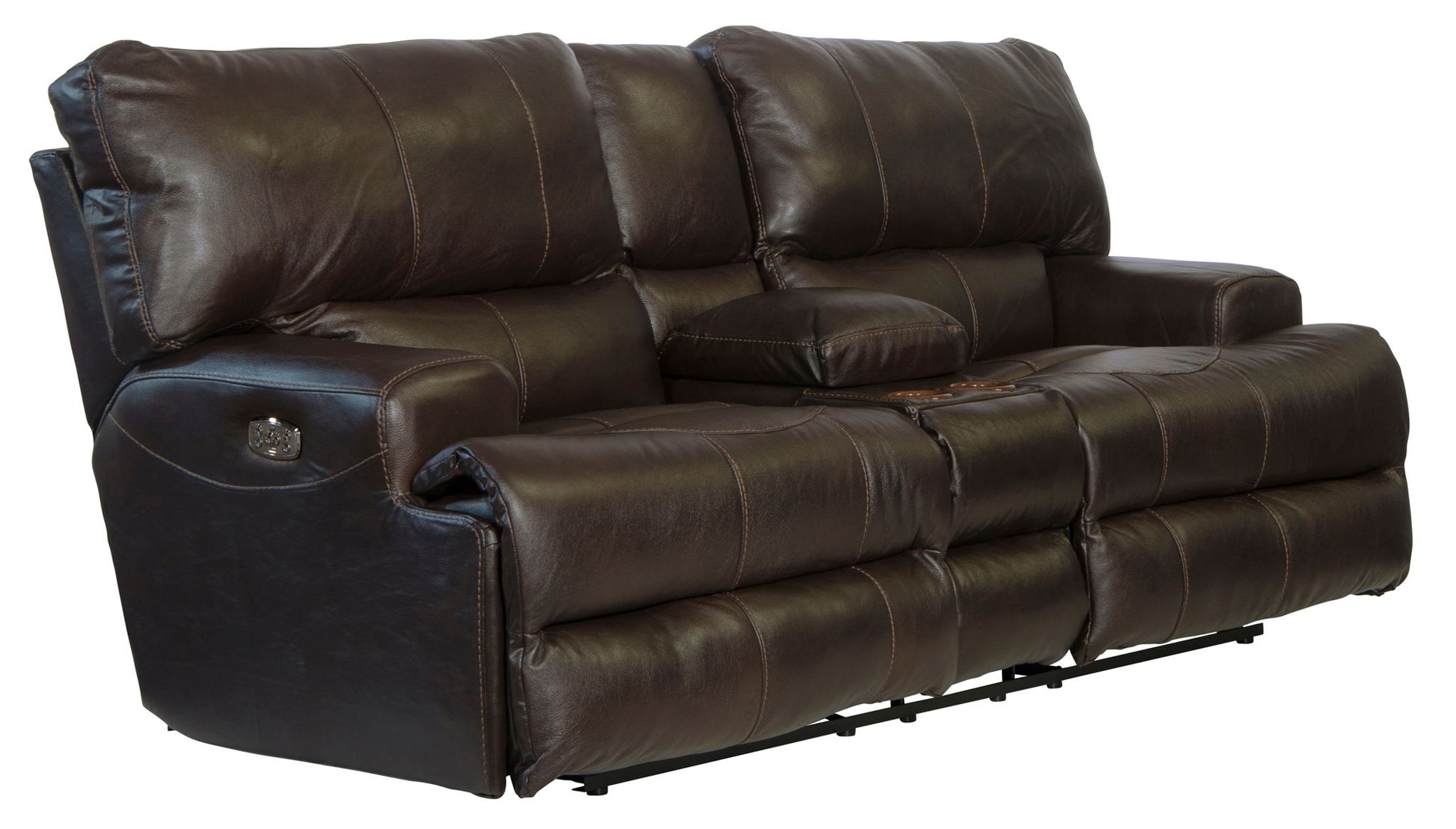 Wembley - Power Headrest With Lumbar Lay Flat Reclining Console Loveseat - Hornell Furniture Outlet