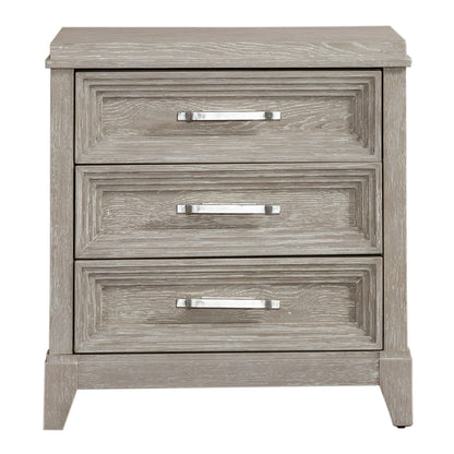 Belmar - 3 Drawer Nightstand - Washed Taupe - Hornell Furniture Outlet
