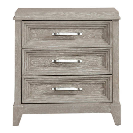 Belmar - 3 Drawer Nightstand - Washed Taupe - Hornell Furniture Outlet