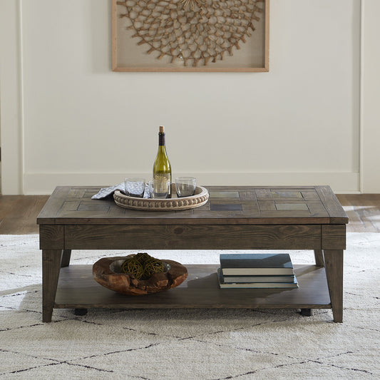 Arrowcreek - Lift Top Cocktail Table - Dark Brown - Hornell Furniture Outlet