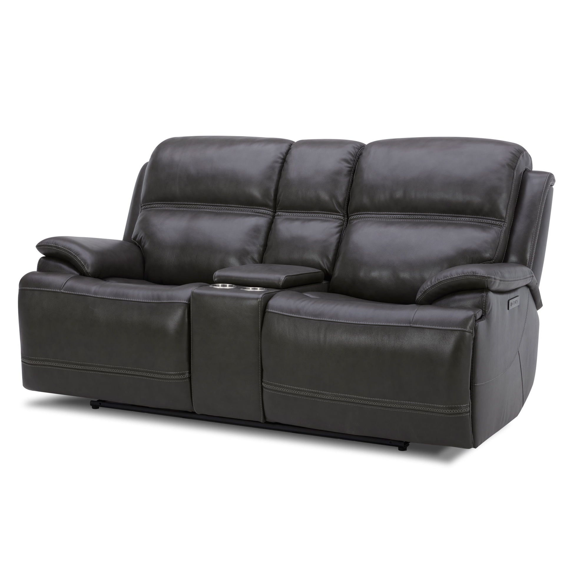 Bentley - Loveseat With Console P2 & ZG - Graphite - Hornell Furniture Outlet
