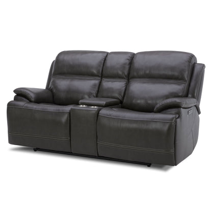 Bentley - Loveseat With Console P2 & ZG - Graphite - Hornell Furniture Outlet