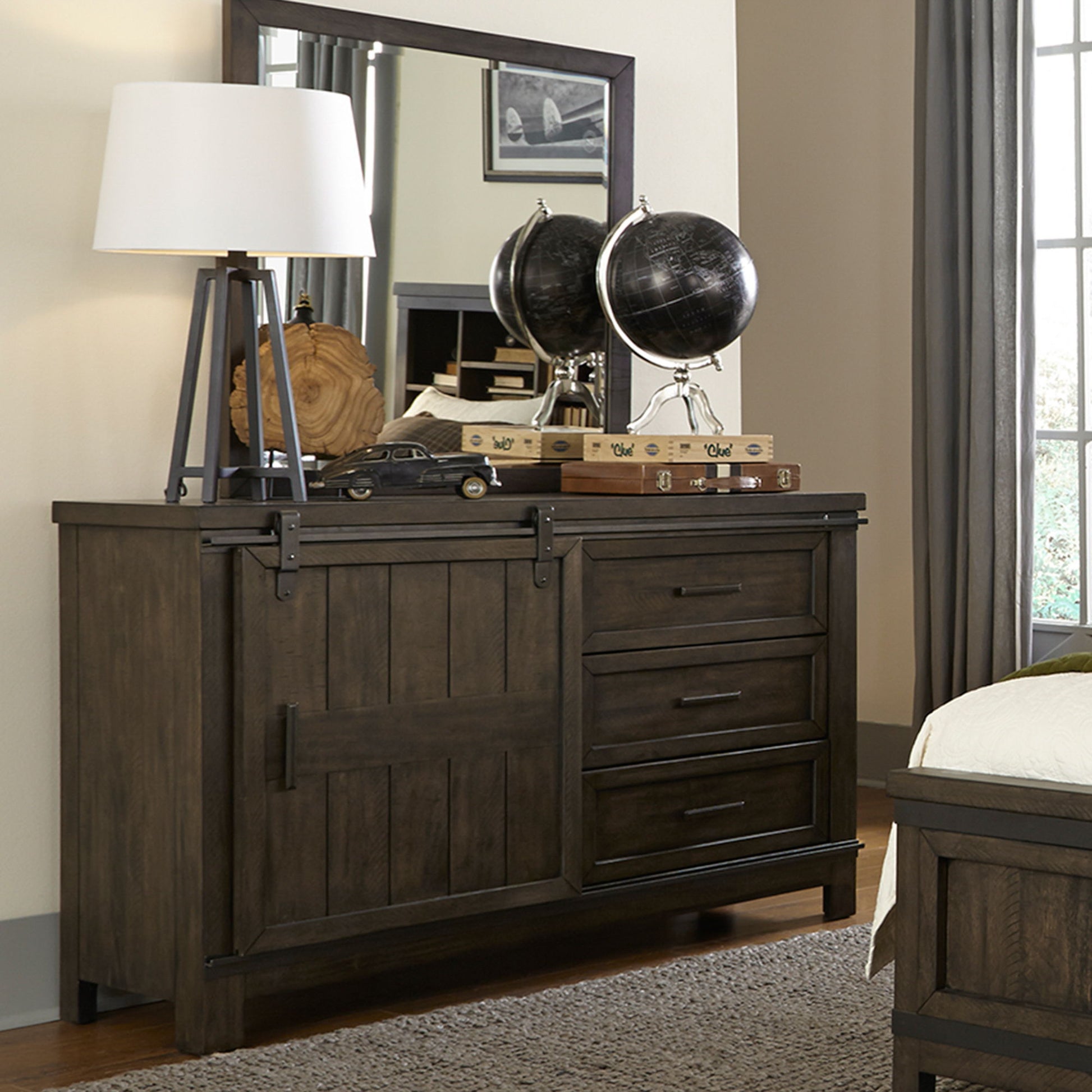 Thornwood Hills - Bookcase Bed, Dresser & Mirror - Hornell Furniture Outlet