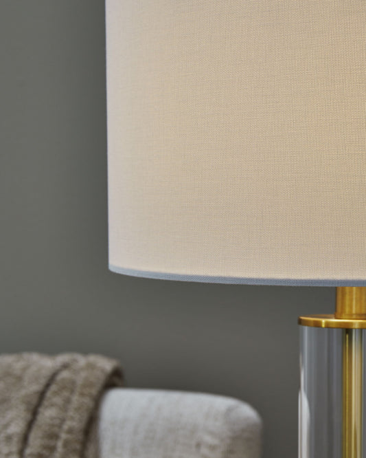 Orenman - Clear / Brass Finish - Glass Table Lamp (Set of 2) - Hornell Furniture Outlet