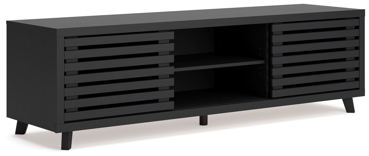 Danziar - Black - Extra Large TV Stand - Hornell Furniture Outlet