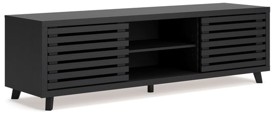 Danziar - Black - Extra Large TV Stand - Hornell Furniture Outlet