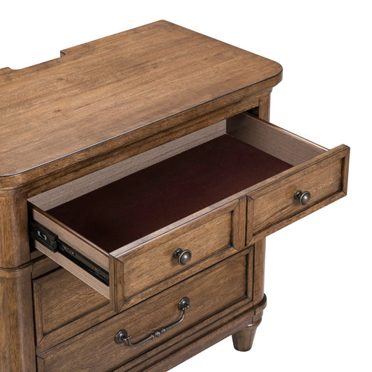 Harrison Heights - Nightstand With Charging Station - Sienna - Hornell Furniture Outlet