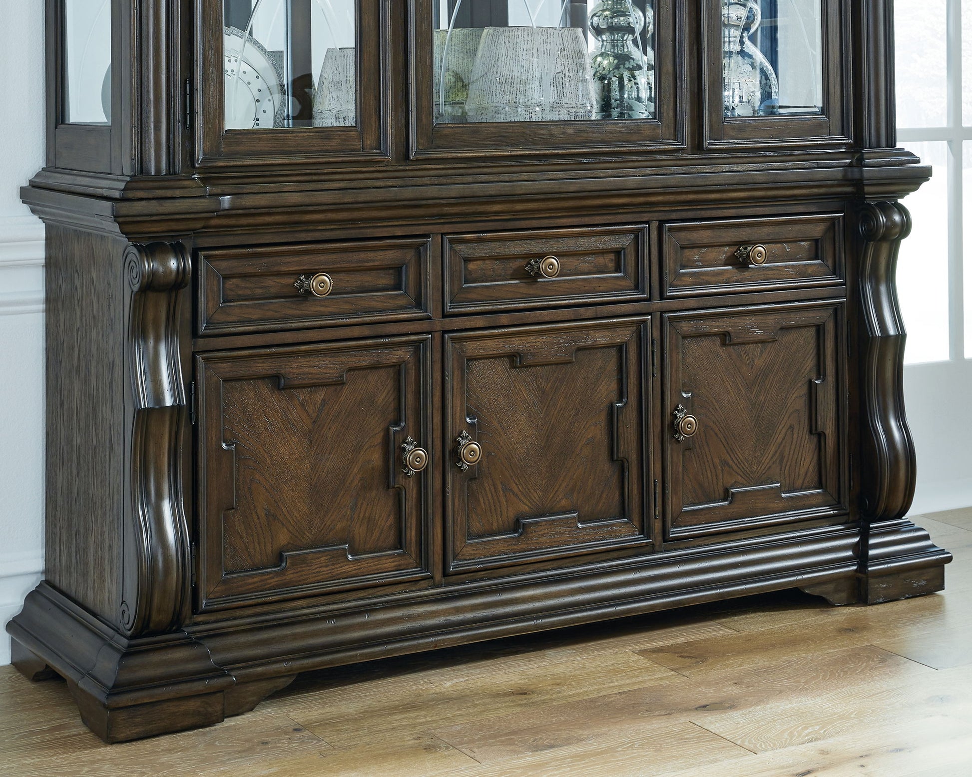 Maylee - Dark Brown - Dining Room Buffet - Hornell Furniture Outlet