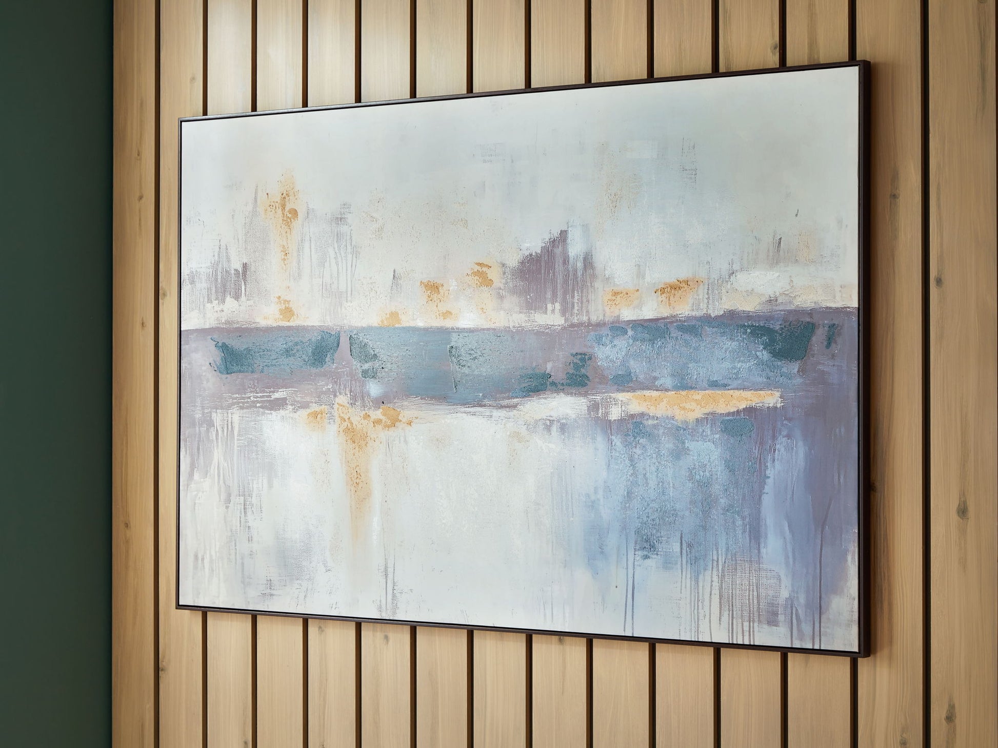 Gatesford - Wall Art - Blue / White / Tan - Hornell Furniture Outlet