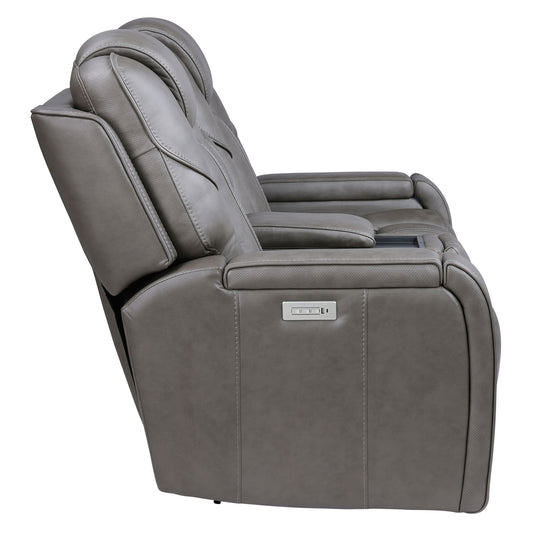 Daniel - 3 Piece Triple - Power Leather Reclining Set - Gray - Hornell Furniture Outlet