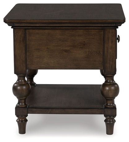 Veramond - Dark Brown - Square End Table - Hornell Furniture Outlet