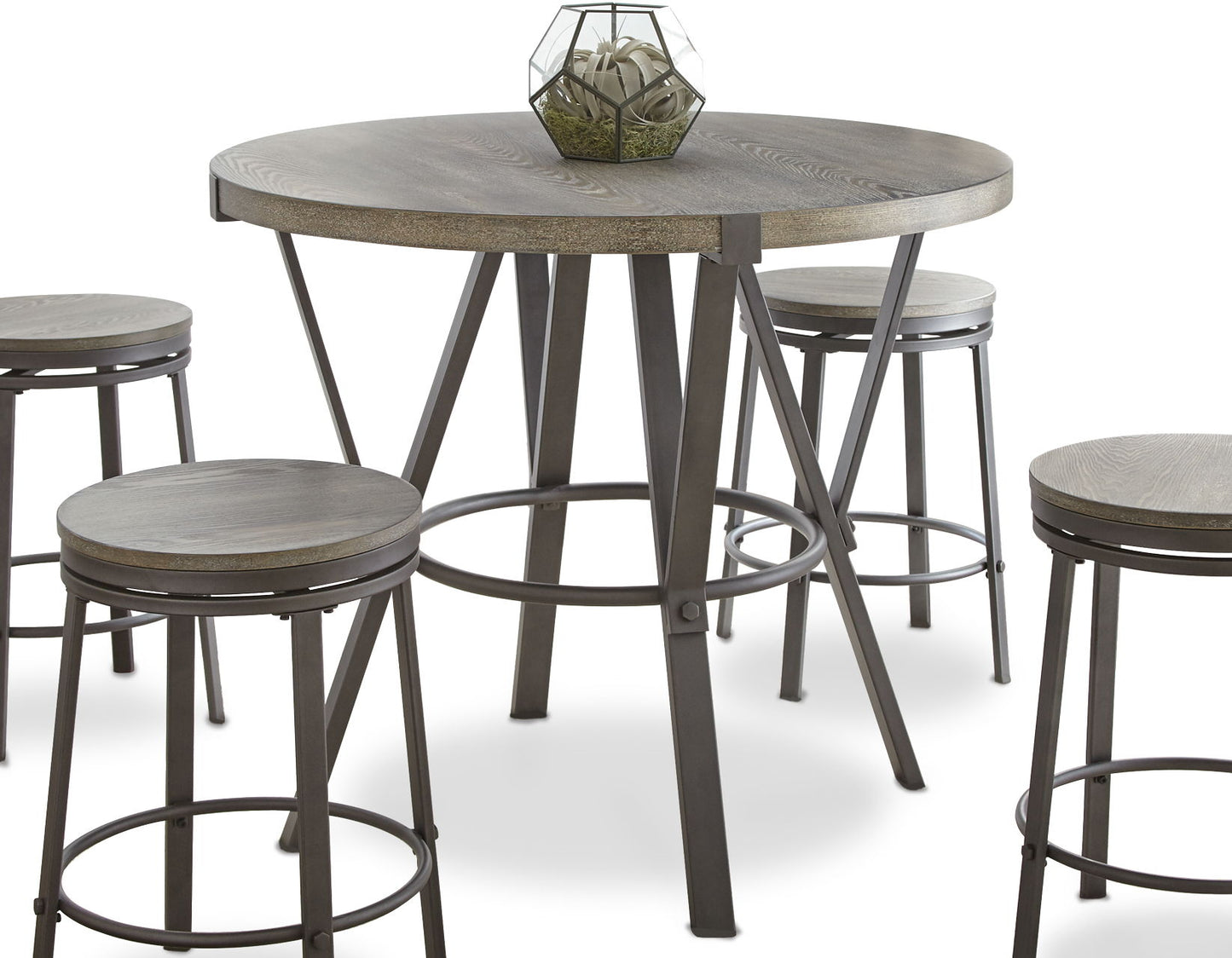 Portland - Round Counter Table - Dark Gray - Hornell Furniture Outlet